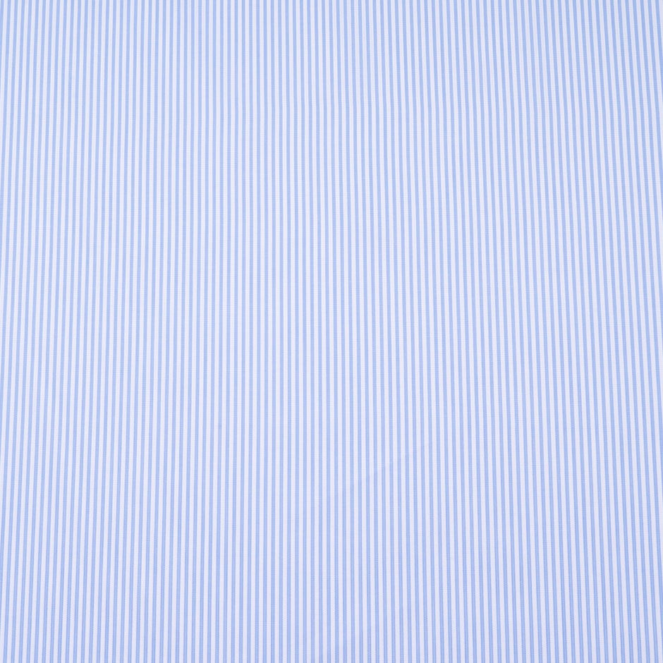 Sky Blue Striped Pure Shirting Cotton