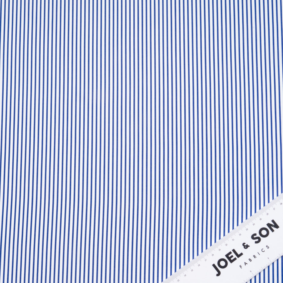 Dark Blue Striped Pure Shirting Cotton