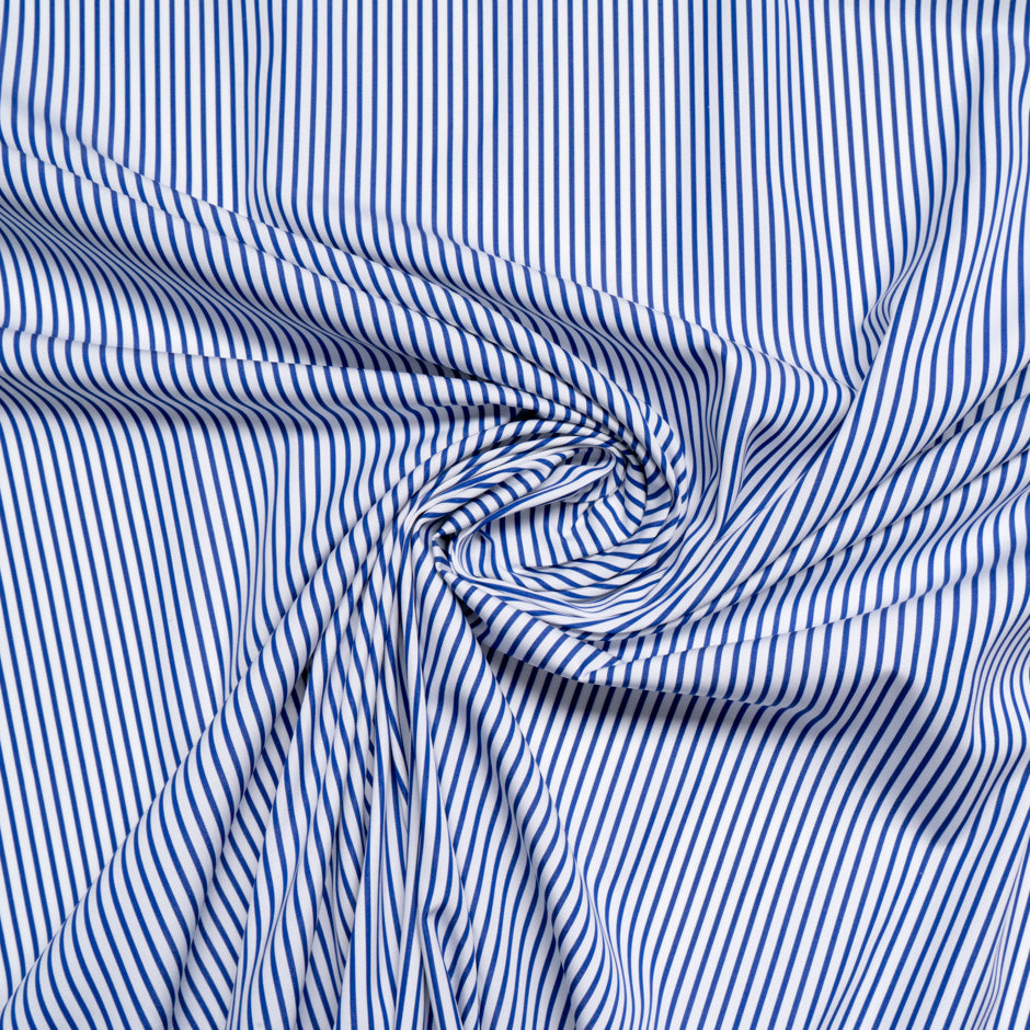Dark Blue Striped Pure Shirting Cotton