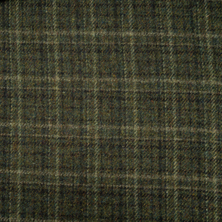 Green Checkered Pure Wool Harris Tweed