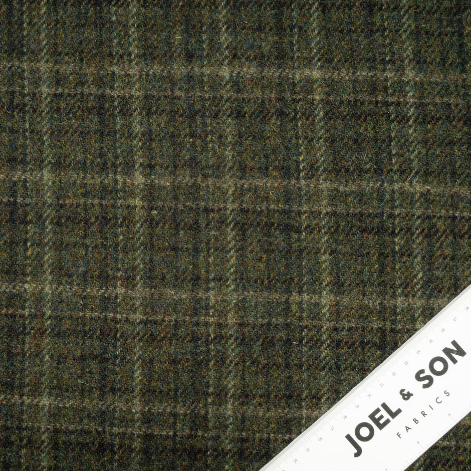 Green Checkered Pure Wool Harris Tweed