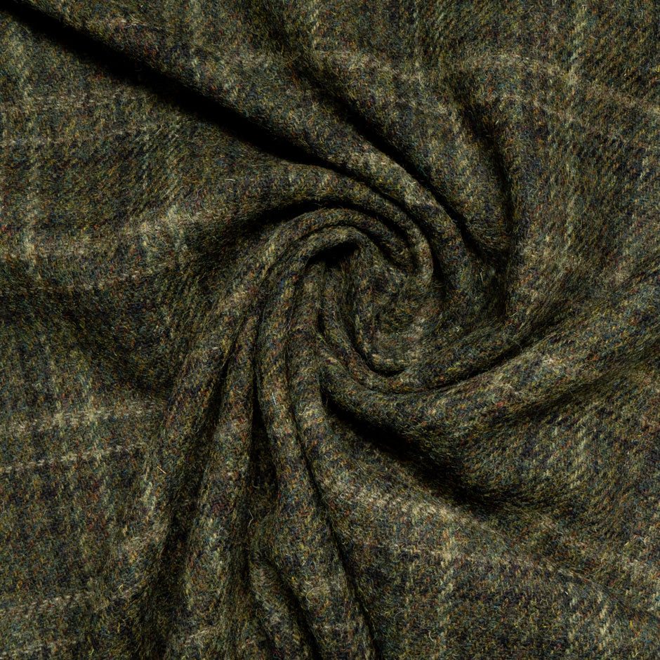 Green Checkered Pure Wool Harris Tweed