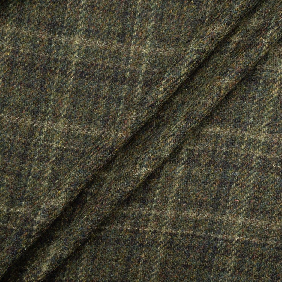 Green Checkered Pure Wool Harris Tweed