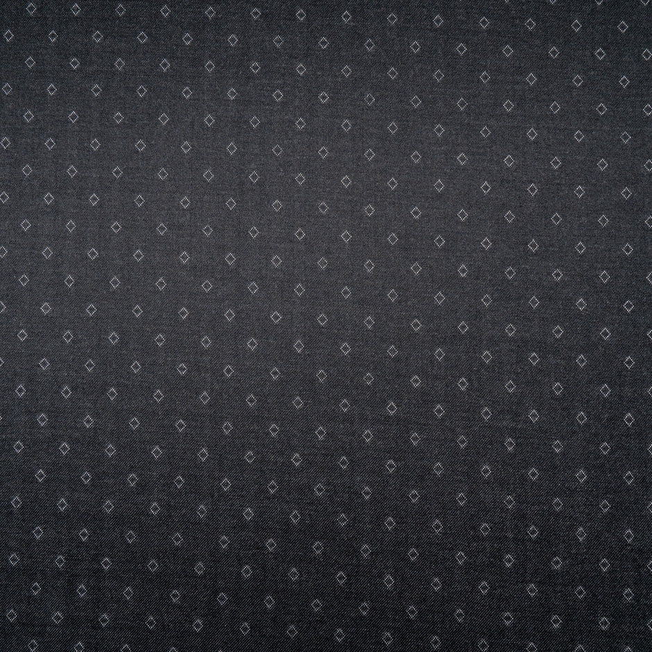 Dark Grey Diamond Jacquard Pure Wool