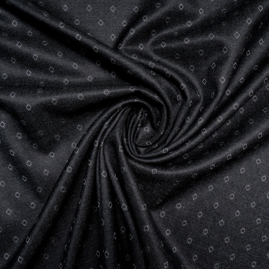 Dark Grey Diamond Jacquard Pure Wool