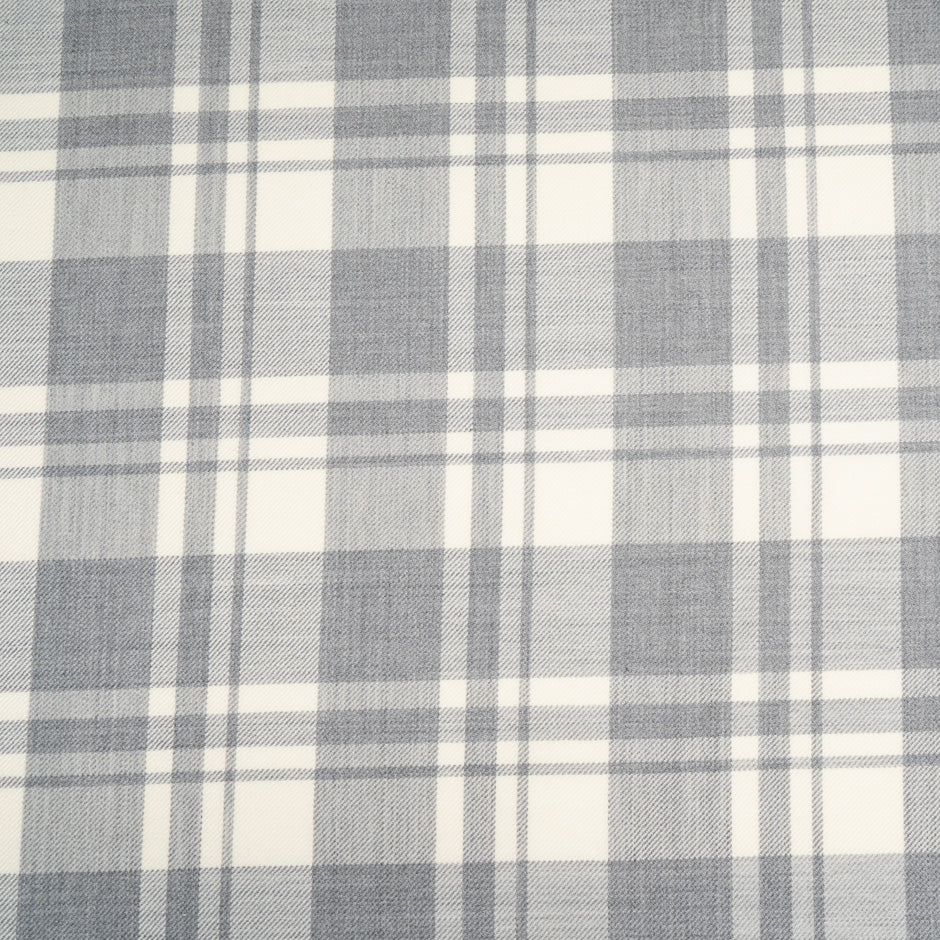 Soft Grey & ivory Pure Wool Tartan