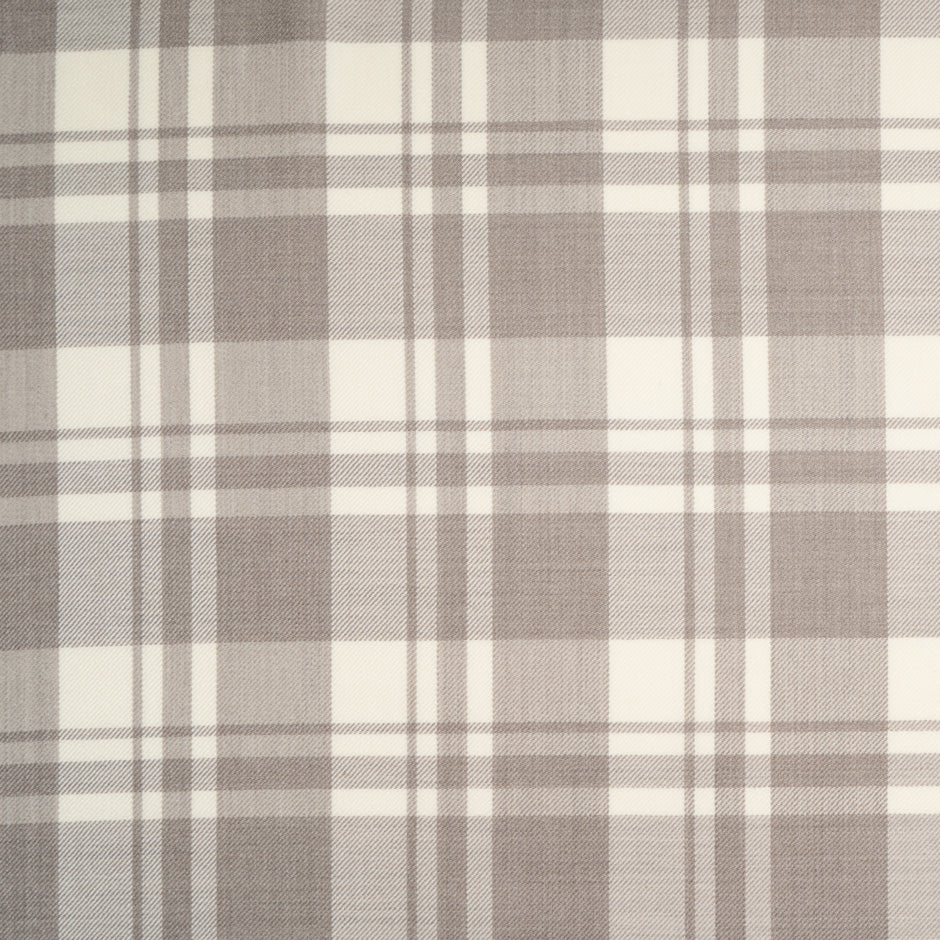 Taupe & ivory Pure Wool Tartan