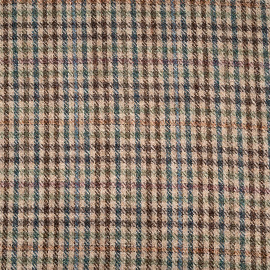 Beige Checkered Pure Wool Harris Tweed