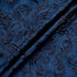 Navy Blue Metallic Patterned Cloqué