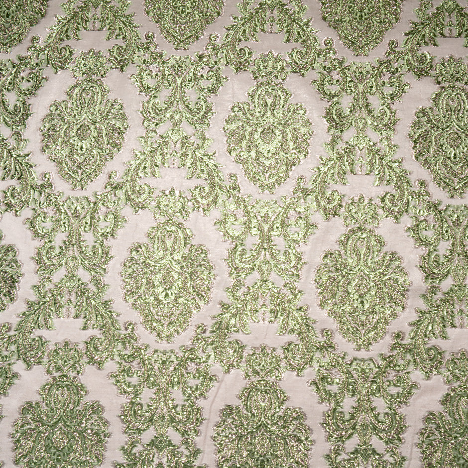 Baroque Green Metallic Brocade