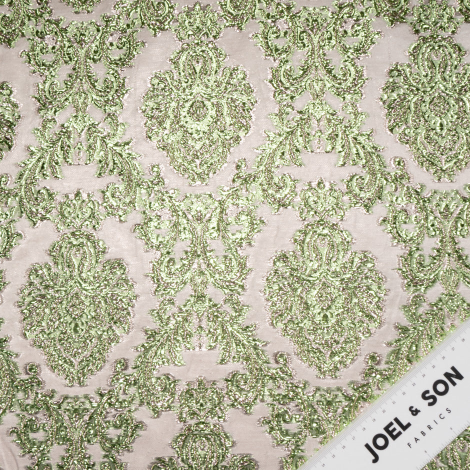 Baroque Green Metallic Brocade