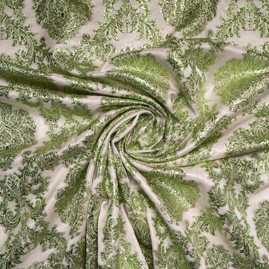 Baroque Green Metallic Brocade