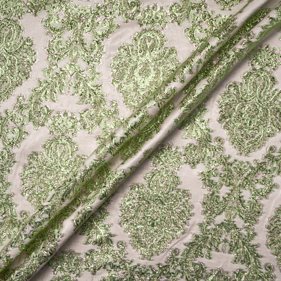 Baroque Green Metallic Brocade