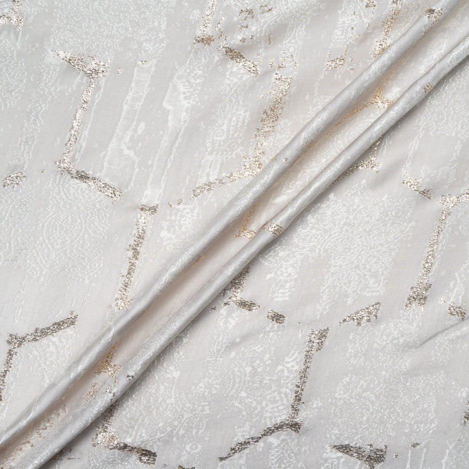 Gold 'Honey Comb' Jacquard Pale Taupe Brocade