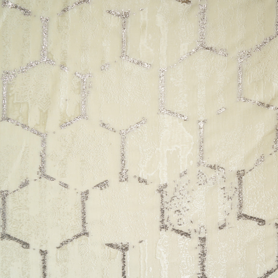 Gold 'Honey Comb' Jacquard Yellow Brocade