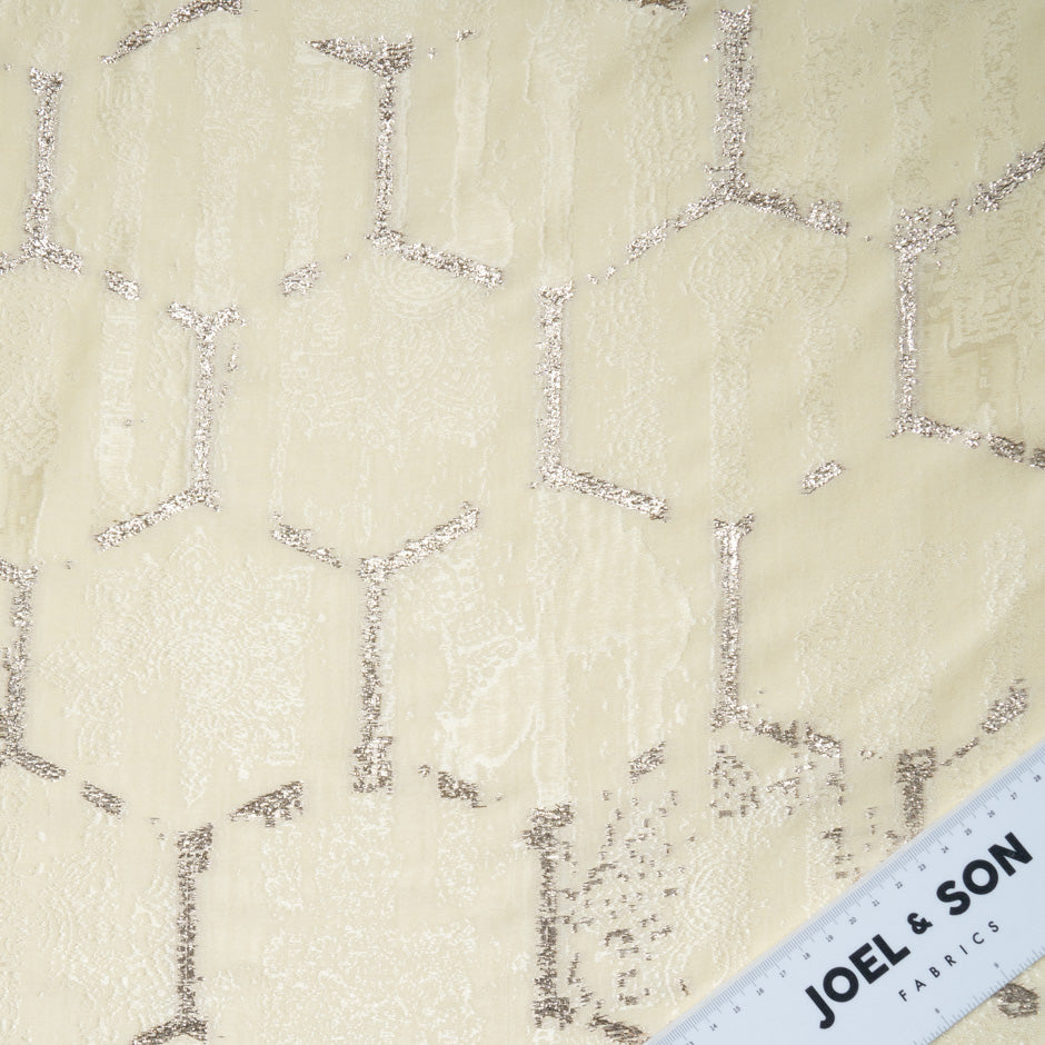Gold 'Honey Comb' Jacquard Yellow Brocade