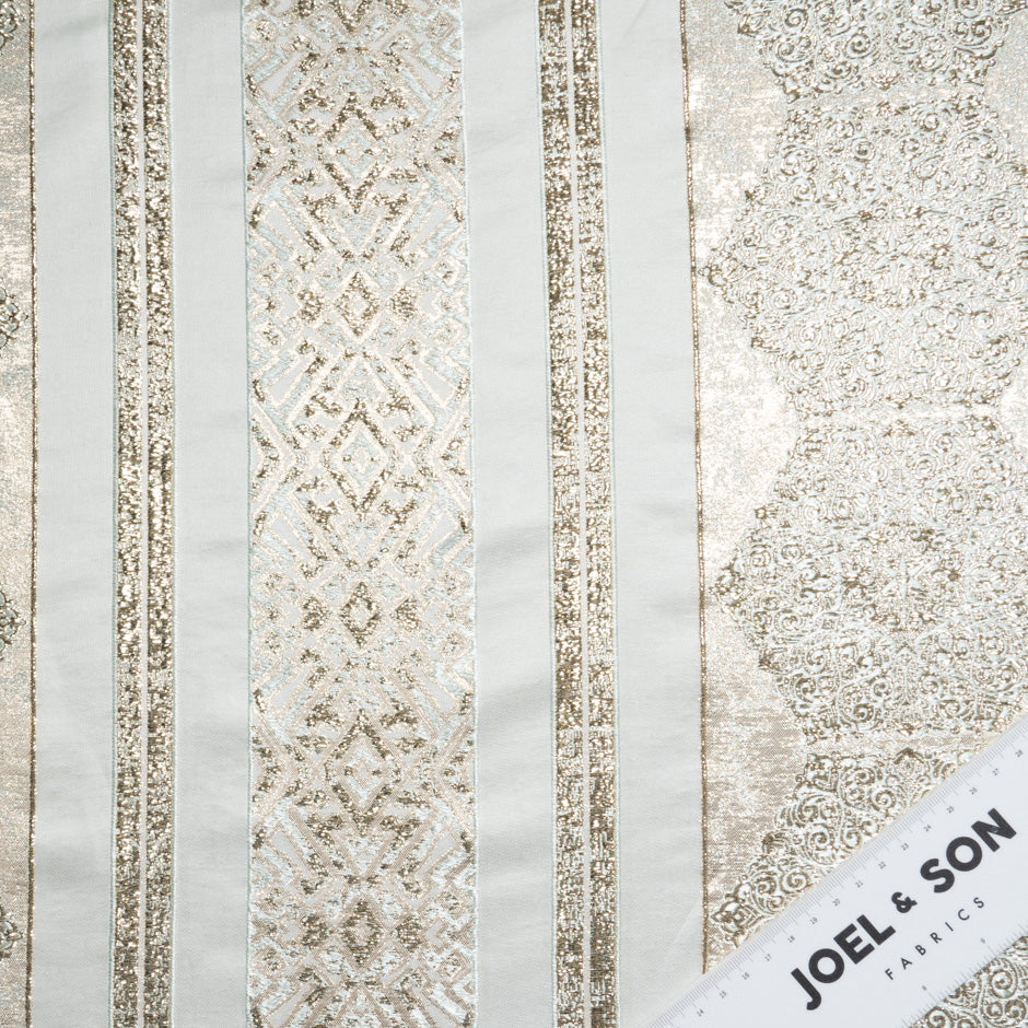 Gold Patterned Pale Mint Green Brocade