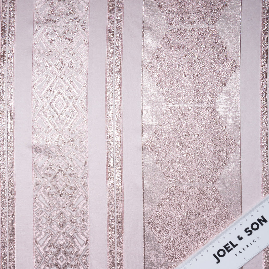 Gold Patterned Baby Pink Brocade