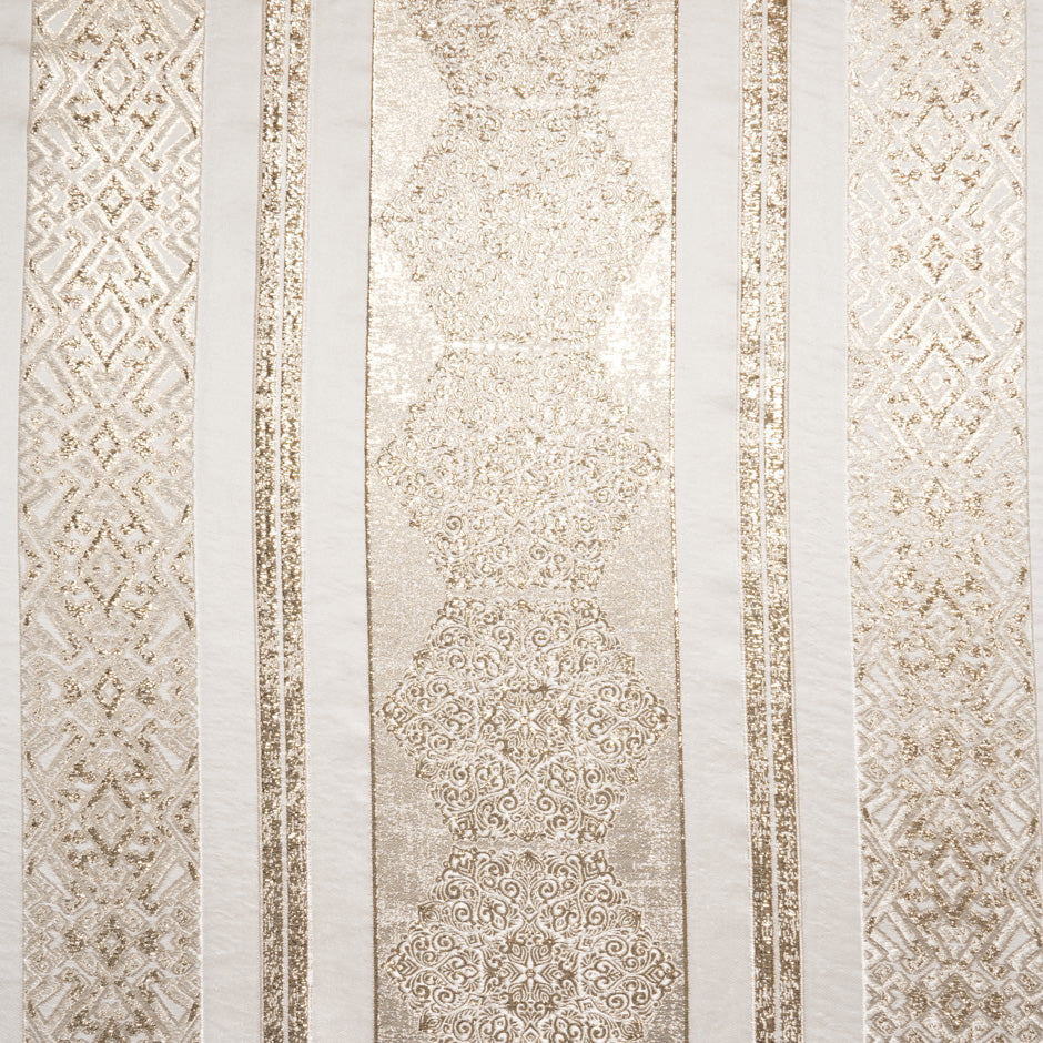 Gold Patterned Cream Brocade