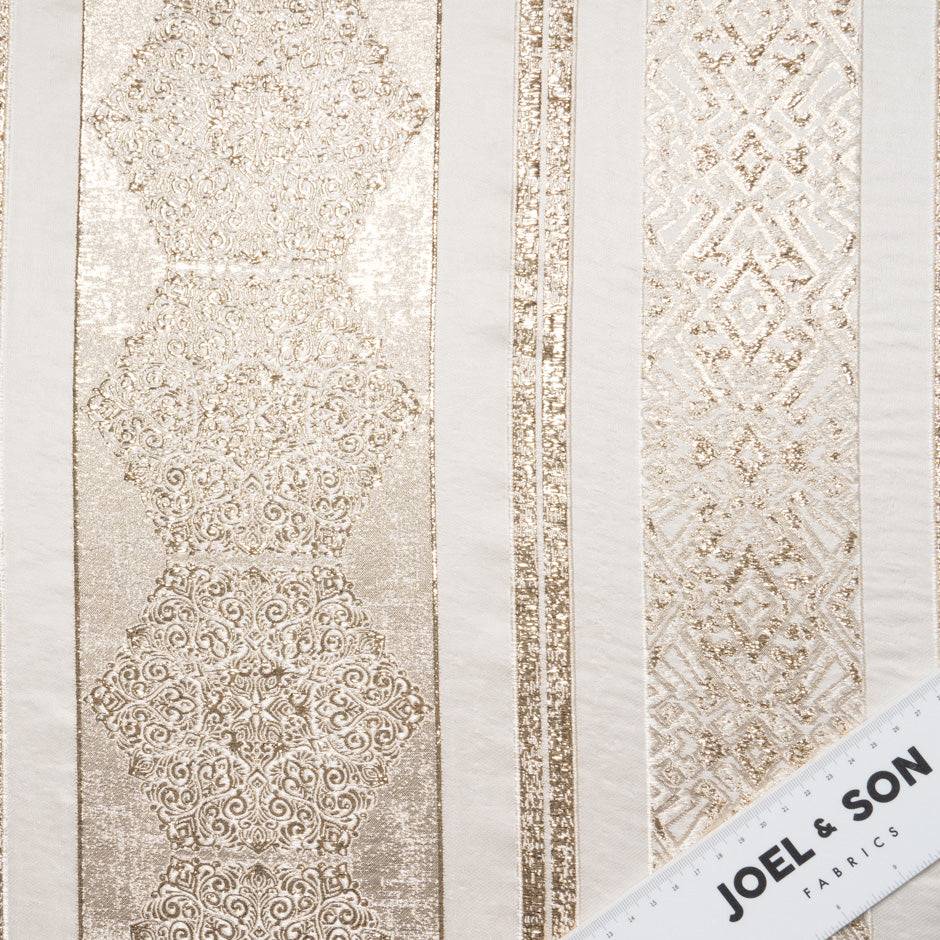 Gold Patterned Cream Brocade
