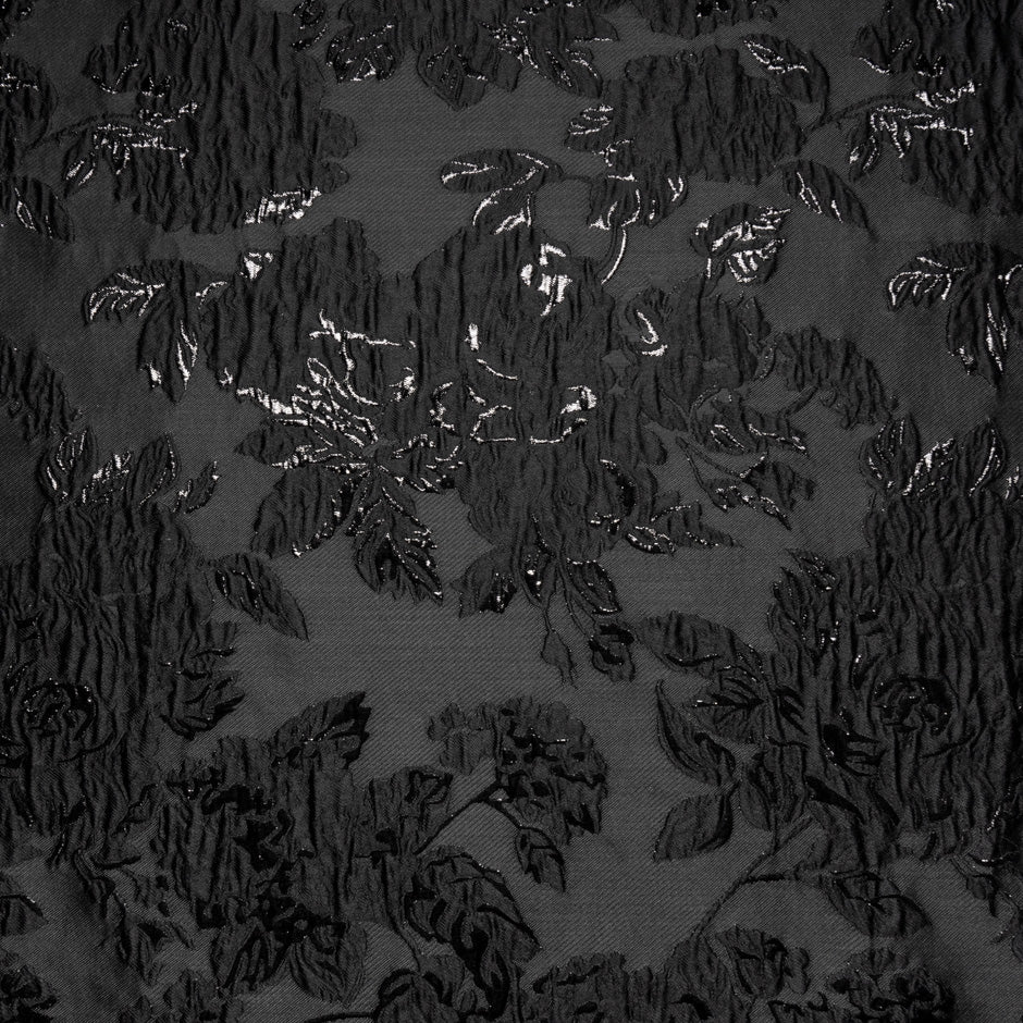 Metallic Floral Black Cloqué