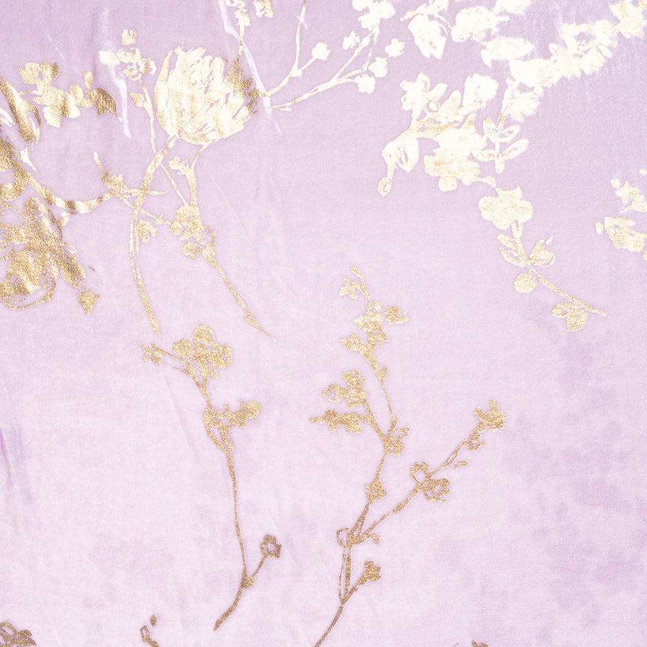 Gold Floral Heat Stamped Luxury Purple Velvet