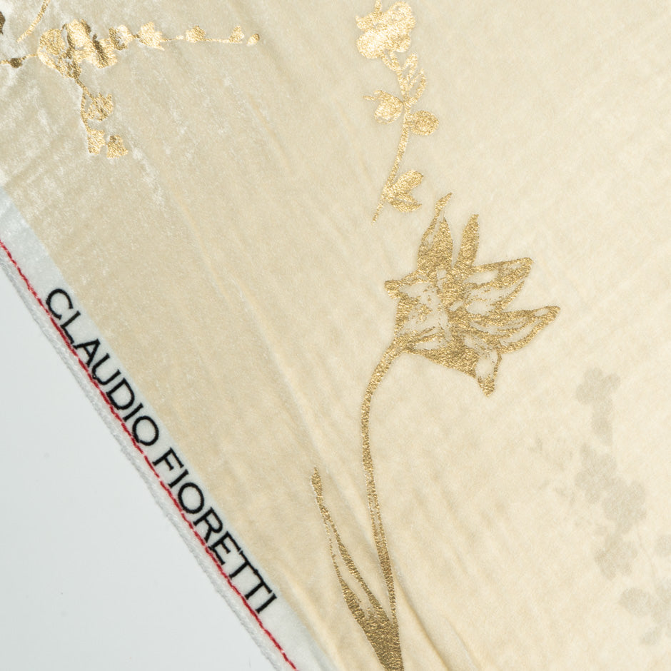 Multi-Coloured & Gold Floral Luxury Velvet