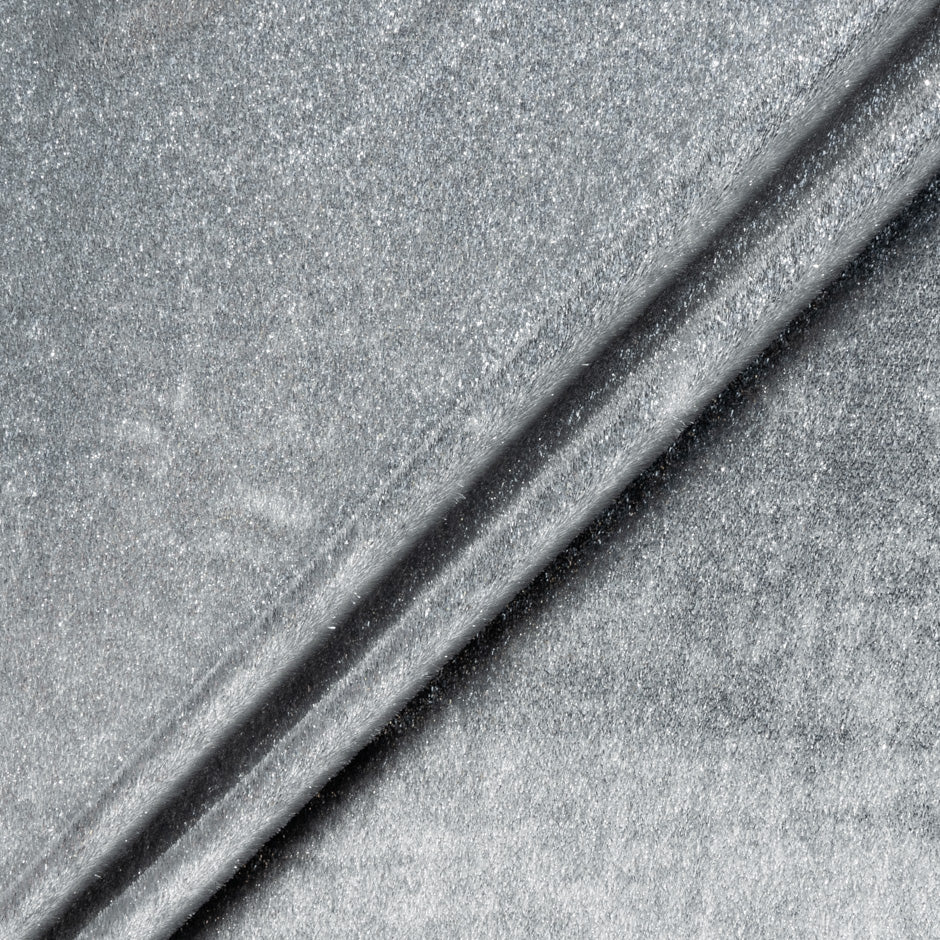 Silver Metallic Panne Velvet