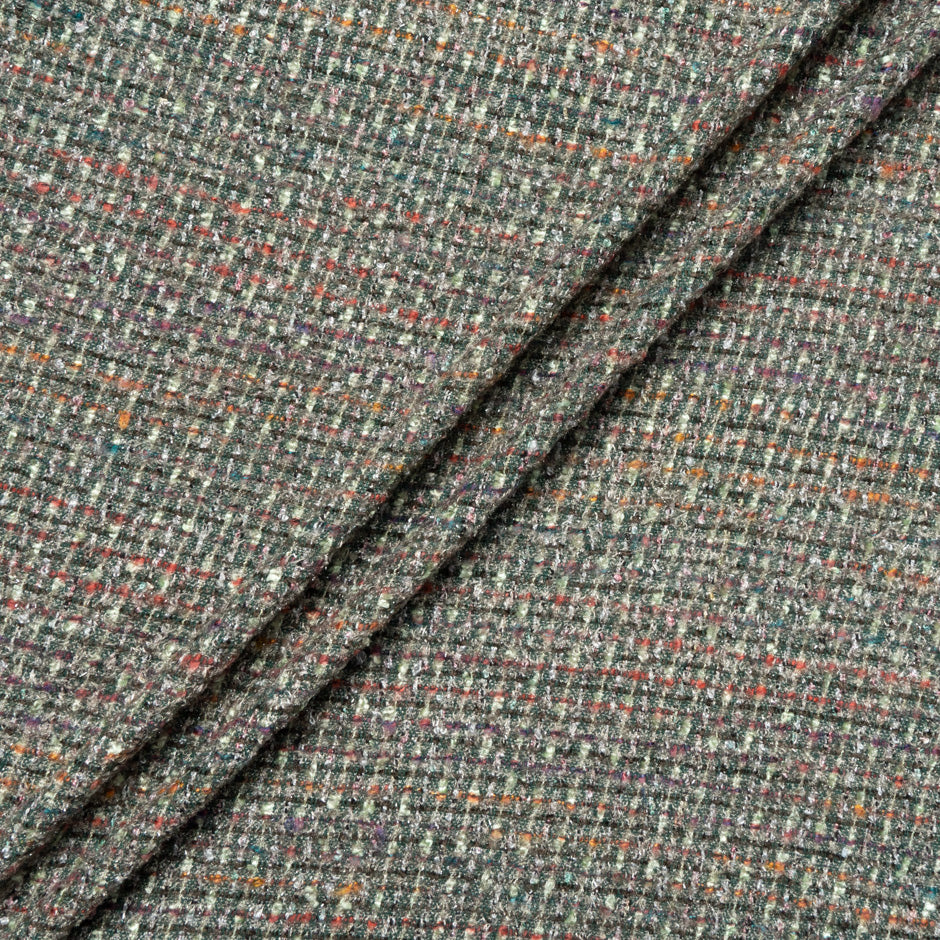 Multi-Coloured & Grey Metallic Bouclé