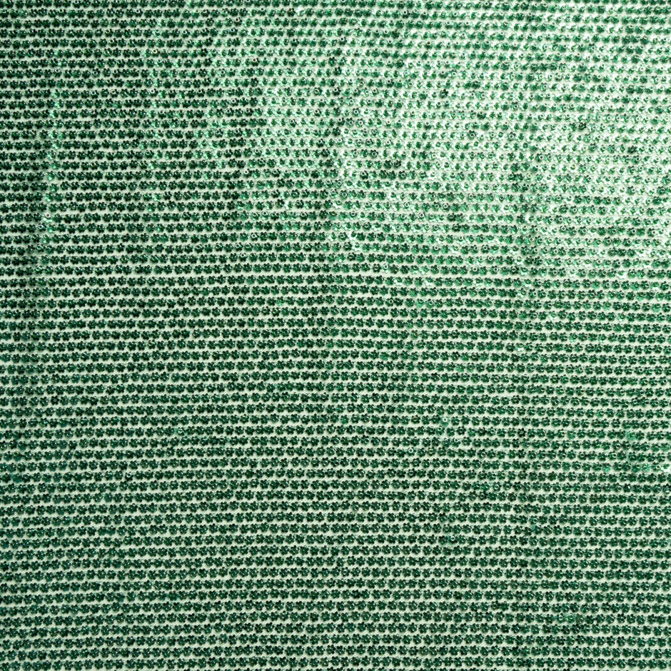 Emerald Green Floral Sequinned Tulle