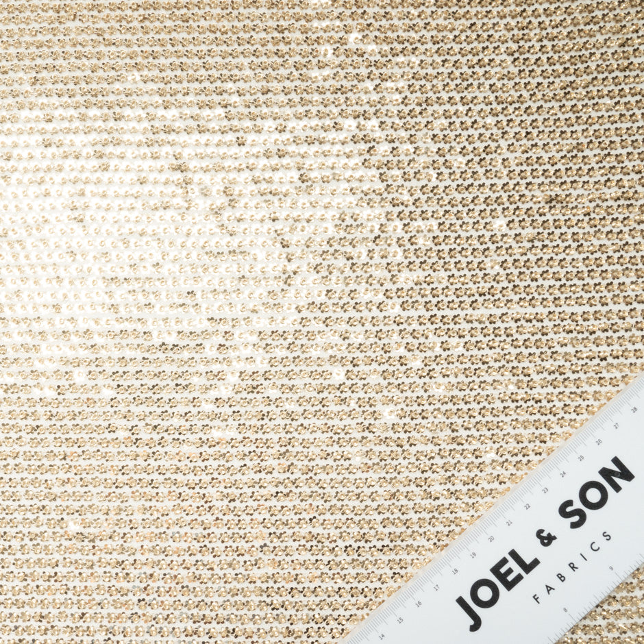 Rich Gold Floral Sequinned Tulle