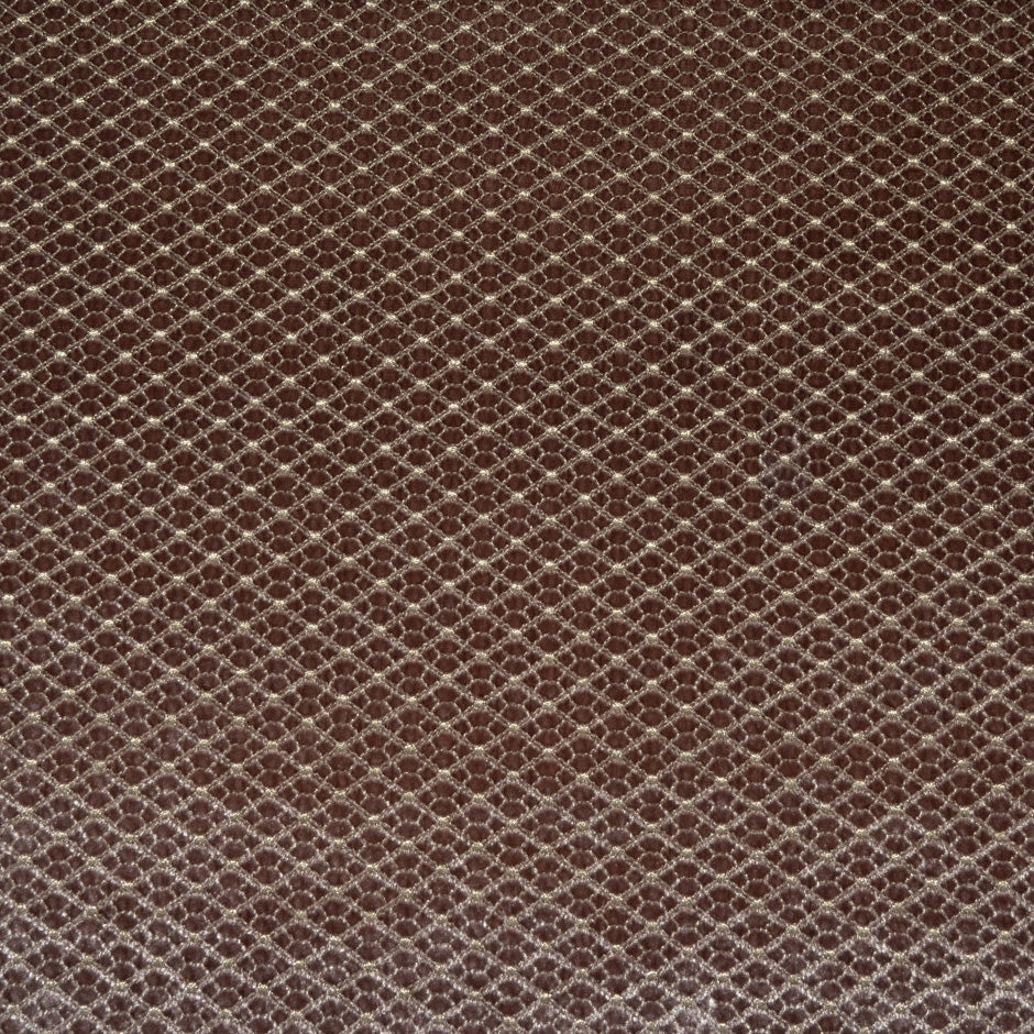 Geo Floral Embroidered Rich Brown Velvet