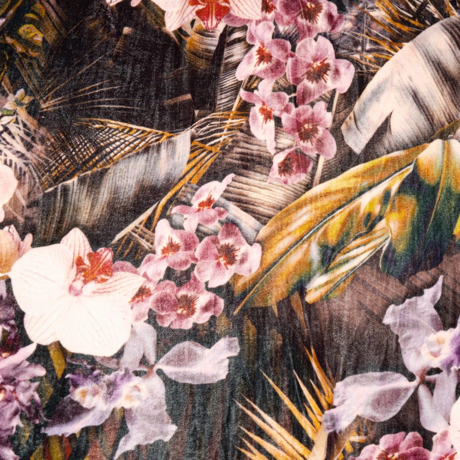 Exotic Floral Printed Luxury Velvet