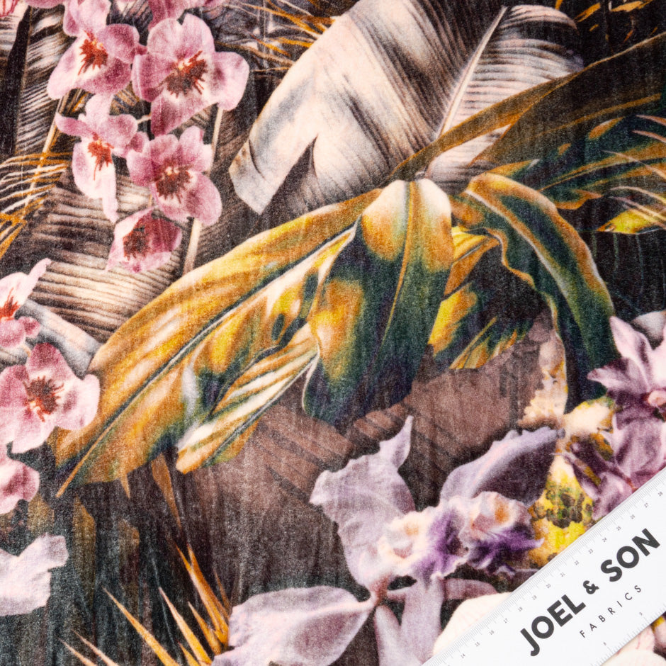 Exotic Floral Printed Luxury Velvet