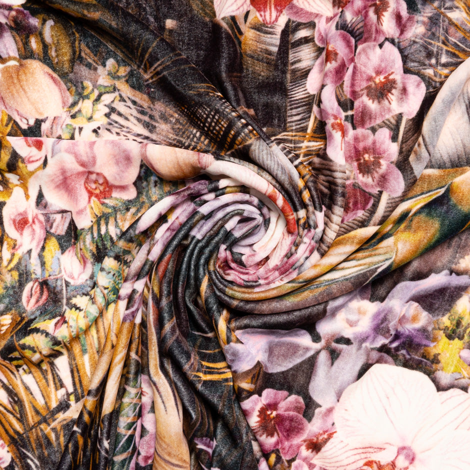 Exotic Floral Printed Luxury Velvet