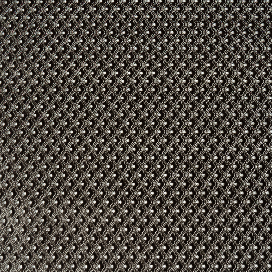 Silver 'Fan' Embroidered Dark Brown Velvet