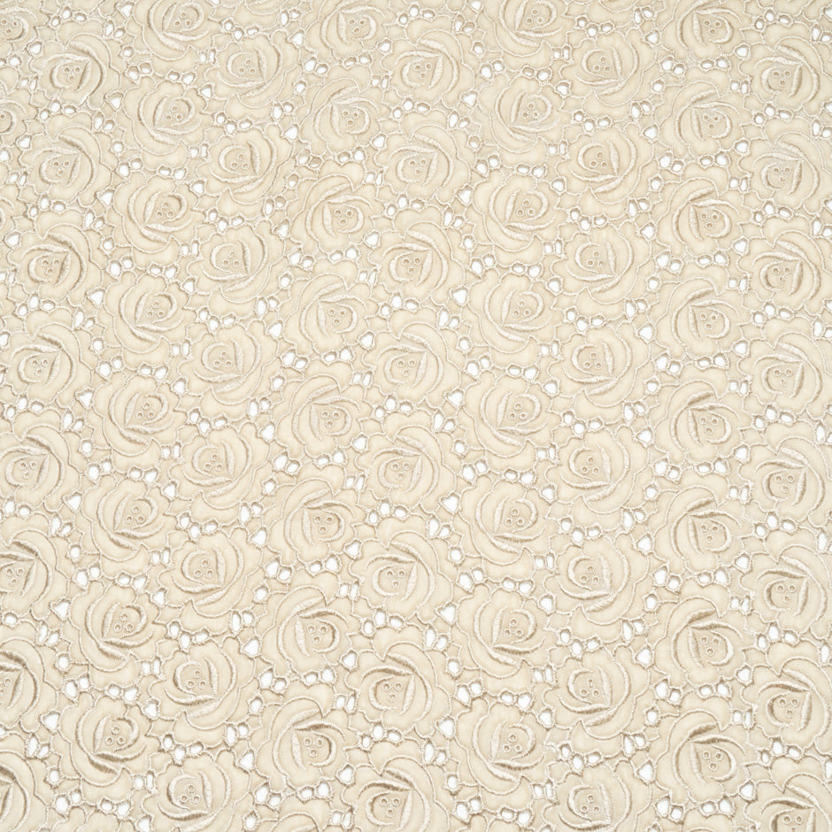 Rose Floral Embroidered Alabaster Velvet