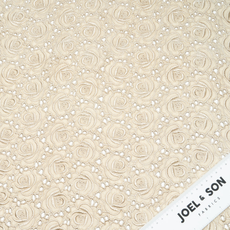Rose Floral Embroidered Alabaster Velvet