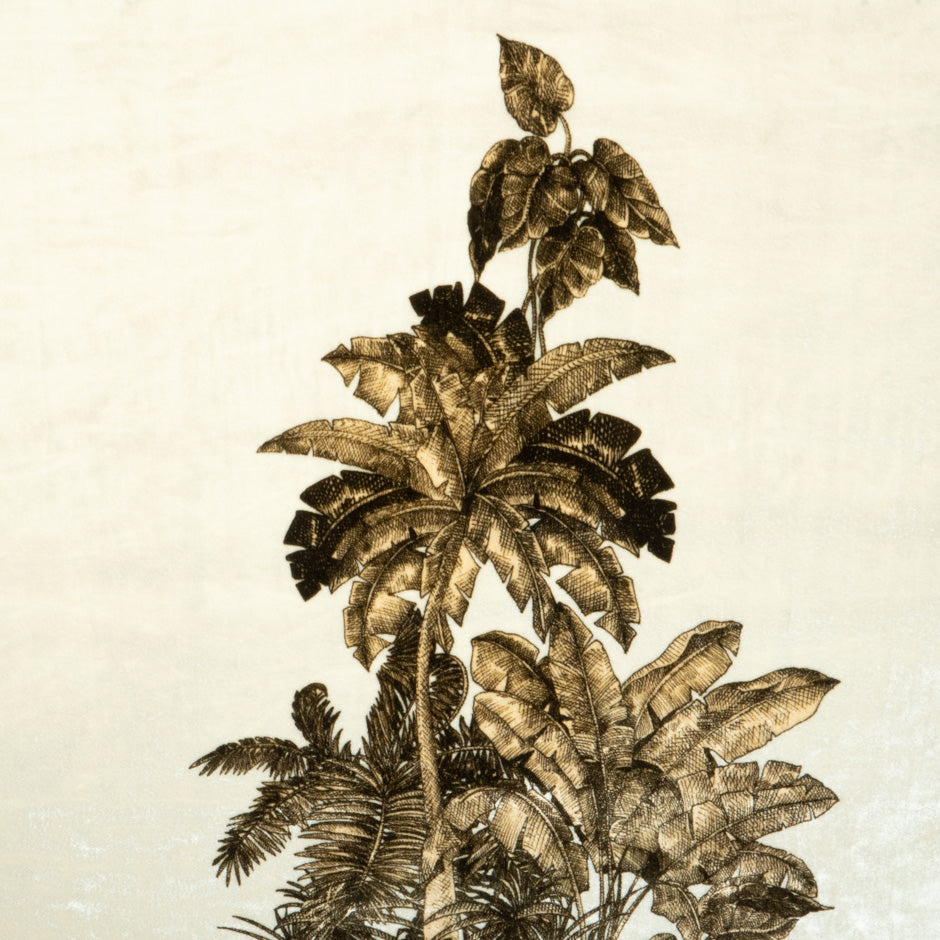 Brown Palm Tree Printed Luxury Velvet