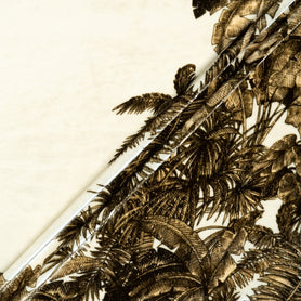 Brown Palm Tree Printed Luxury Velvet