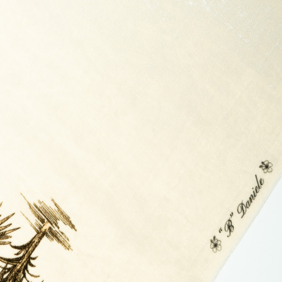 Brown Palm Tree Printed Luxury Velvet
