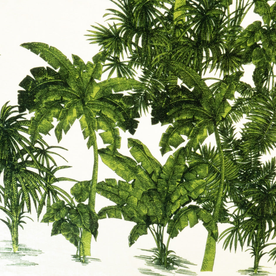 Green Palm Tree Printed Luxury Velvet