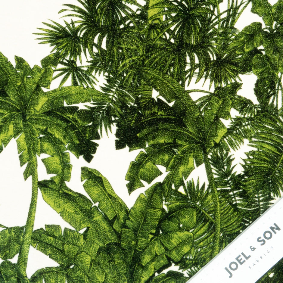 Green Palm Tree Printed Luxury Velvet