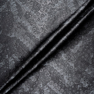 Dark Grey Metallic 'Swirl' Jacquard Brocade