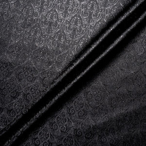Black Metallic Geometric Jacquard Brocade