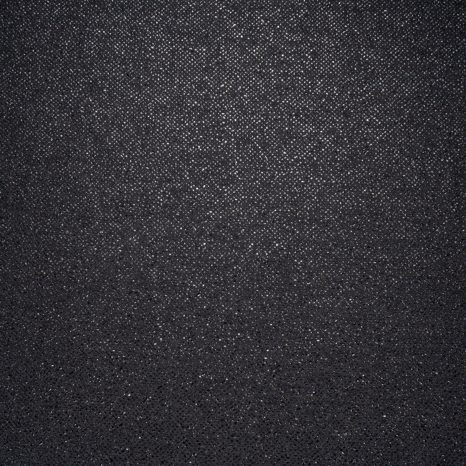 Black Metallic Spotted Jacquard Brocade