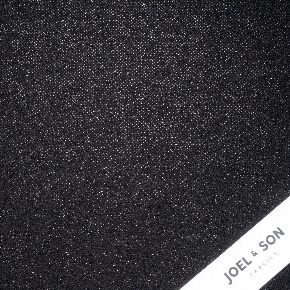 Black Metallic Spotted Jacquard Brocade