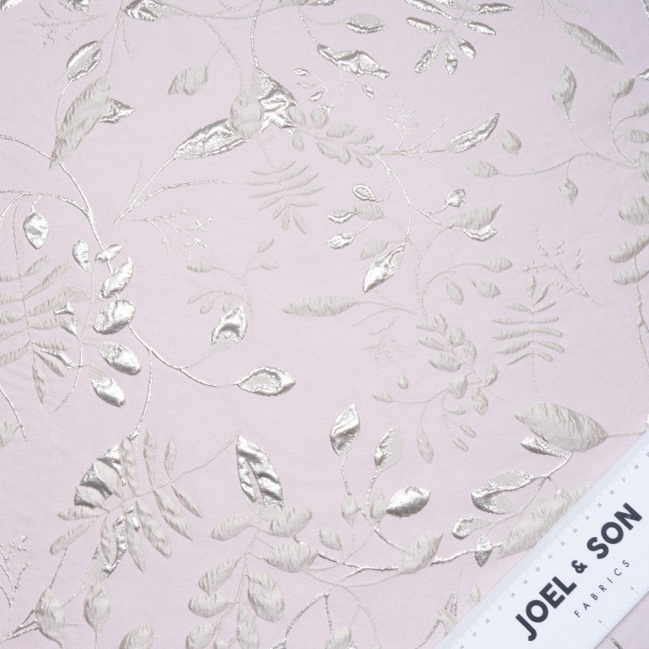 Muted Gold Floral Dusty Pink Cloqué