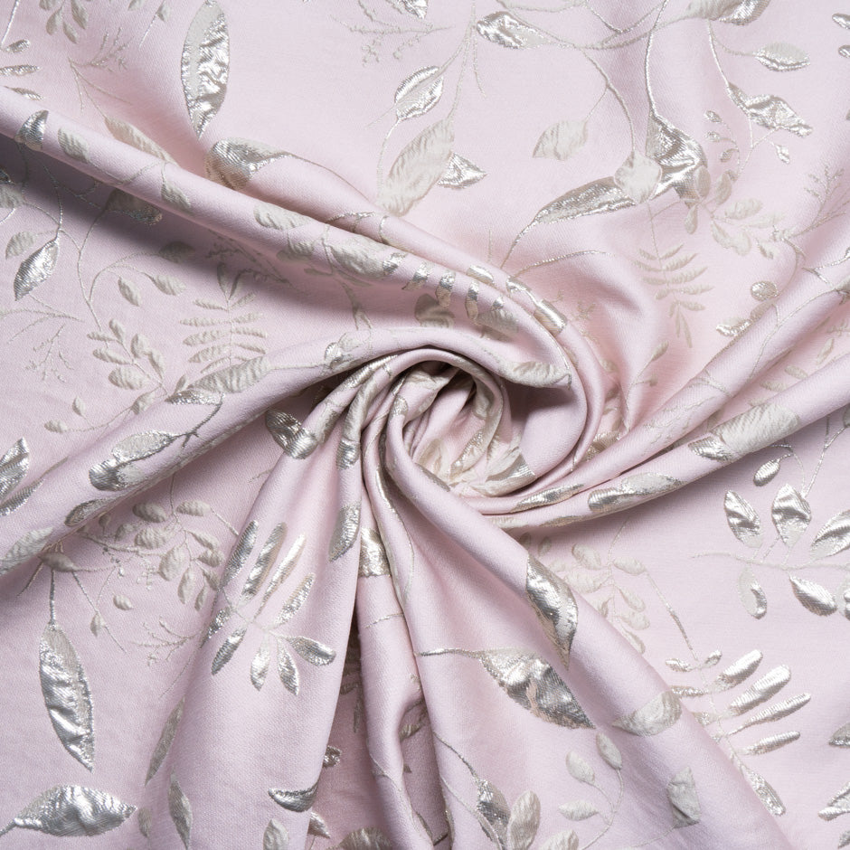 Muted Gold Floral Dusty Pink Cloqué
