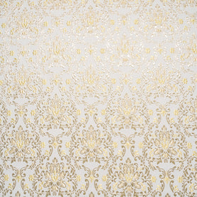 Yellow & Gold Metallic Beige Cloqué